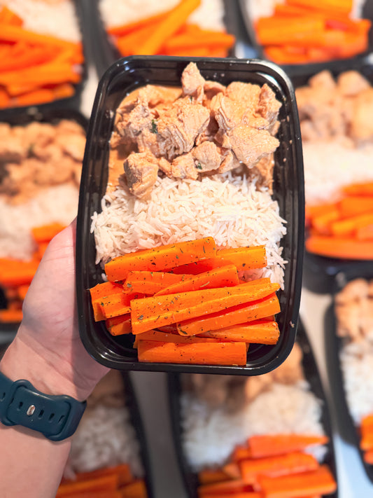 Chicken Stroganoff with Rice & Carrots